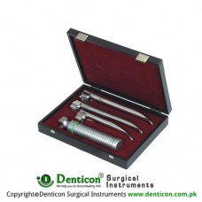 Corona™ Premium Fiber Optic Miller Laryngoscope Set With Battery Handle Ref:- AN-590-01 and Blades Ref:- AN-510-00 to AN-510-04 ,
